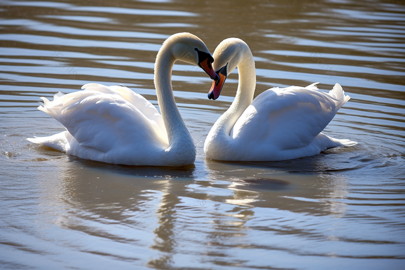 动物园里两只白色天鹅戏水游玩,高清,摄影图,摄影图片,图片大全,摄影图免费下载